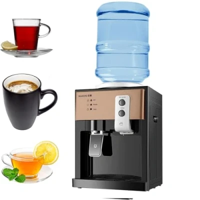 Image of Top Loading Water Cooler Dispenser,Mini Dispenser Countertop, Desktop Electric Hot and Cold Dispenser,Cold/Hot of 3 Temperature Settings (Color : Brown)