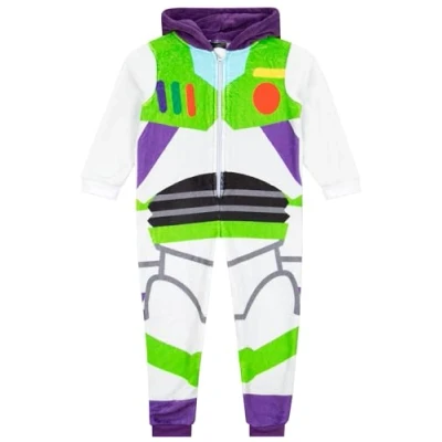 Image of Disney Onesie Toy Story Boys Buzz Lightyear Pyjamas Fleece White 18 24 Months