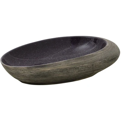 Image of vidaXL Countertop Basin Purple and Grey Oval 59x40x14 cm Ceramic