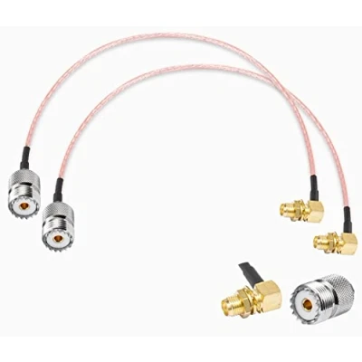 Image of Vecys 2PCS SO239 to SMA Pigtail Female Right Angle UHF SO 239 RF Coaxial Coax Cable RG316 12&quot;/30CM for Walkie Talkie CB Radio Handheld Antenna