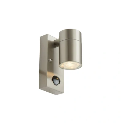 Image of Ansell Acero Directional With PIR GU10 Wall Light Stainless Steel