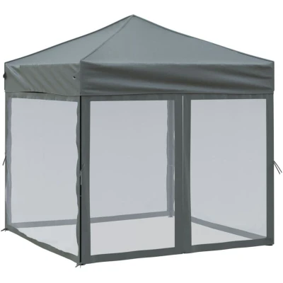 Image of vidaXL Folding Party Tent with Sidewalls Anthracite 2x2 m
