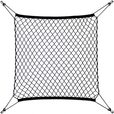 Image of igadgitz home U7115 Cargo Net, Car Boot Net Storage, Organiser Black