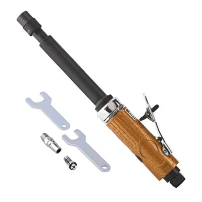 Image of Straight Grinder Air Grinder, Long with Two Chucks (1/4 and 1/8 Inch), Idle Speed: 25000 RPM.