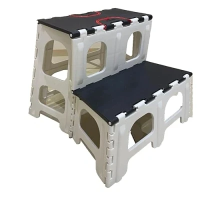 Image of Two Step Stool Non Slip Feet Fold Away Stable Lightweight Sturdy Plastic