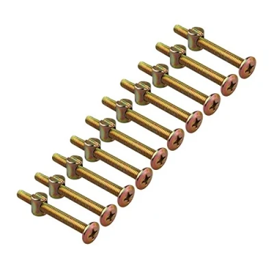 Image of HALJIA 10 PCS Furniture Cot Bed Crib Wood Chair Allen Head Bolt with Slotted Barrel Nut M6 X 60MM