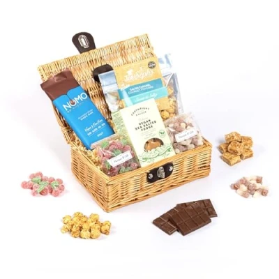 Image of Little Vegan Hamper Chocolate, Sweet, Luxury Fudge &amp; Gourmet Popcorn Food Gift for Xmas, Birthday or a Thank You The Co.
