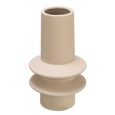 Image of Bloomingville Modern Sculptural Stoneware Vase with Latex Glaze, Taupe