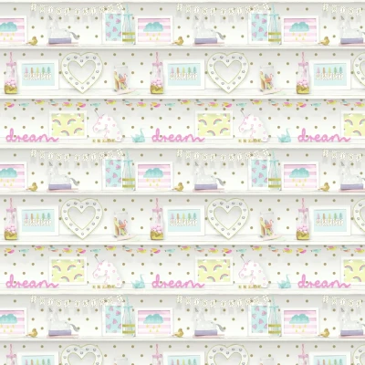 Image of Arthouse Girl&#039;s Life Multicolour Wallpaper