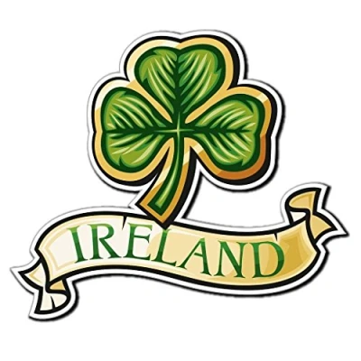 Image of 2 x 10cm/100mm Ireland Clover Lucky Irish Car Window Cling Sticker Van Campervan Glass #4031