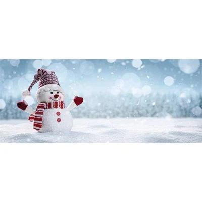 Image of PARTYRAMA.CO.UK Snowman Christmas Design Medium Personalised Banner 6ft x 2.25ft