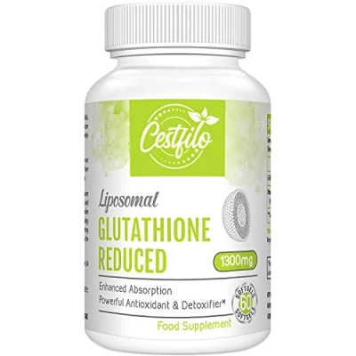 Image of Cestfilo Liposomal Glutathione Reduced 1300 mg, Active Form L Reductase (GSH), Powerful Antioxidant for Optimal Cell Protection (60 Count (Pack of 1))
