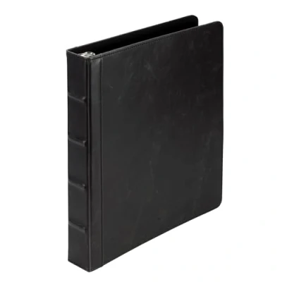 Image of Samsill Vintage 1 Inch 3 Ring Professional Binder Organizer/Holds 8.5&quot; x 11&quot; Sheets and Sheet Protectors/Planner Binder/Book Binder/Look Feel of Black Antique Leather