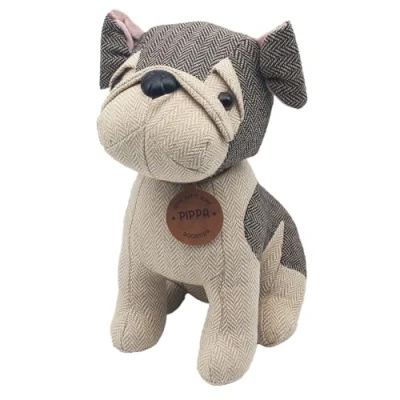 Image of Lesser &amp; Pavey Doggie Doorstop Weighted Cream and Grey Animal Bessie Basset, Jackie Jack Russell, Chloe Corgi, Doug Dachshund, Pippa Pug or Mutley Dog Designs (Pippa Pug)