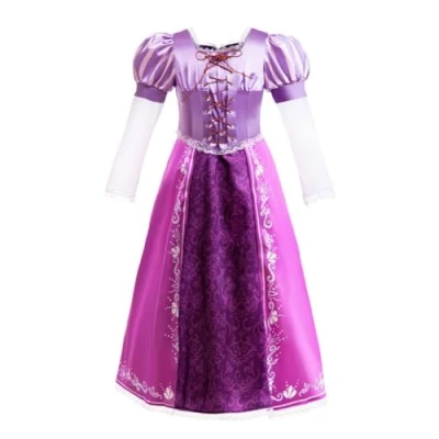 Image of Lito Angels Princess Rapunzel Fancy Dress Up Costume Birthday Party Purple Gown for Kids Girls Age 4 5 Years
