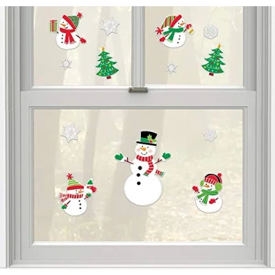 Image of Amscan 241916 Dec Wndw Embossed Snowman