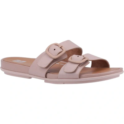 Image of Fitflop Womens Gracie Two Bar Buckle Slides Sandals Pink 4 UK