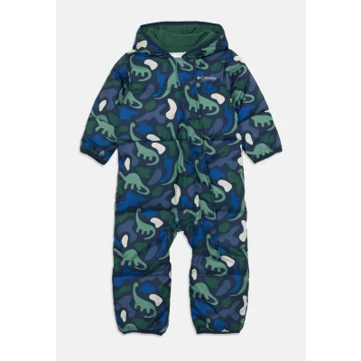 Image of Columbia Baby Snuggly Bunny 2 Bunting, Snowsuit Romper, Collegiate Navy Dinoflauge, Rain Forest, 0/3