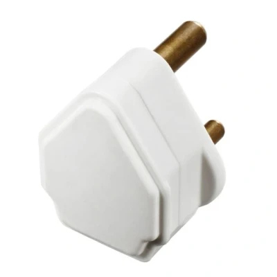 Image of Masterplug 5 A Round Pin Plug Sleeved Pins White PT5W 01