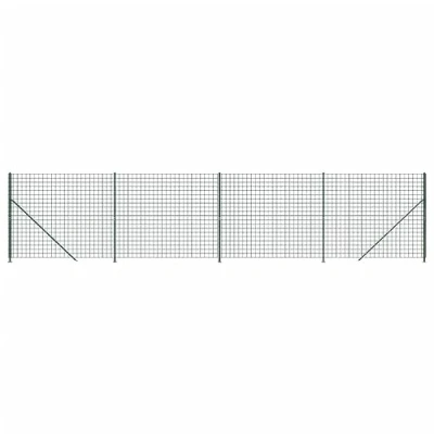 Image of vidaXL Green PVC Coated Galvanized Steel Wire Mesh Fence with Flange 1.8x10m Interlocking Design, Rust &amp; UV Resistant for Outdoor Use, Ideal Property Boundary Animal Enclosure