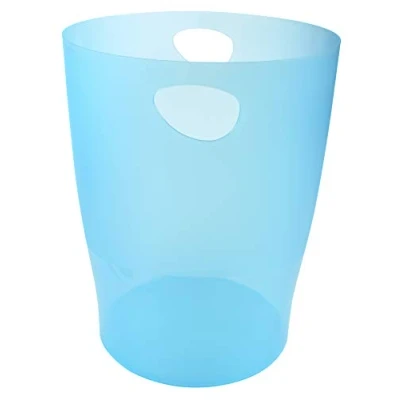 Image of Exacompta Ref 45383D Ecobin Waste Paper Bin 263 x 335mm in Size, Large Capacity of 15 Litres, Easy Clean Interior Translucent Turquoise