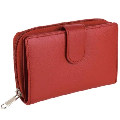 Image of Golunski Leather Ladies Zip Around Medium Purse/Wallet Red