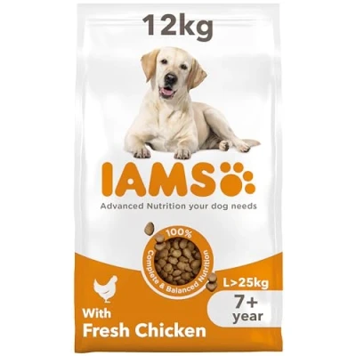 Image of IAMS Complete Dry Dog Food for Senior 7+ Large Breeds with Chicken 12 kg