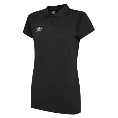 Image of Umbro Womens/Ladies Club Essential Polo Shirt (Carbon/White) Black Size 16 UK