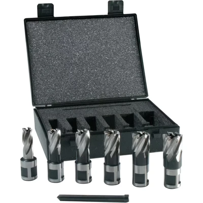 Image of Evolution Power Tools HTCCUTKIT6S Short Series Magnetic Drilling Cutter Kit, 25 mm (Pack of 6), Orange