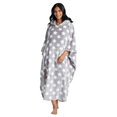 Image of Undercover Ladies Star Long Poncho 793158 Grey