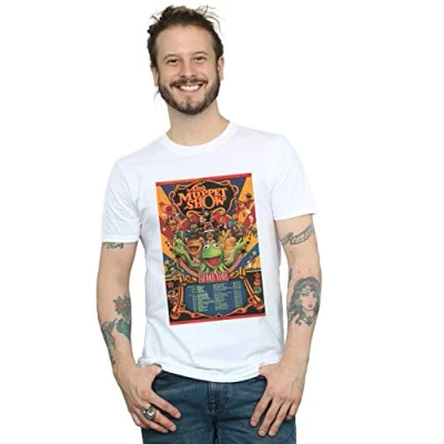 Image of Disney Men&#039;s The Muppets Muppet Show Poster T Shirt White Large