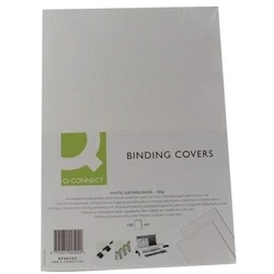 Image of Q Connect A4 White Leathergrain Comb Binder Cover Pk 100 KF00502