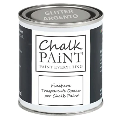 Image of Transparent Finish SILVER GLITTER 250 ml Make your work sparkle Extra Resistant specifically designed for Chalk Paint and porous surfaces in general