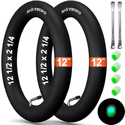 Image of 12 1/2 x 2 1/4 57 203 Pushchair Inner Tube Inch 2.125/2.35 with Angle Valve 90 Including Mounting Levers Pack of Suitable for Tyre Size Inches