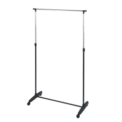 Image of WENKO 4364401100 Clothes rack Mikey height adjustable, 4 castors, Chrome plated metal, 90 x 103 170 38 cm,