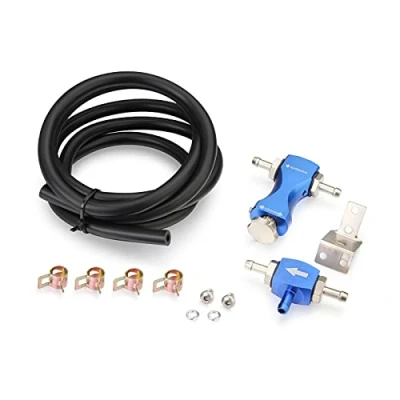 Image of Twilight Garage Universal Turbo Tee Bleed Valve Adjustable Bilateral Petrol Diesel Skyline Manual Boost Controller Kit Blue