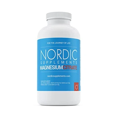 Image of Magnesium Citrate 400mg 365 Tablets 6 Months Supply of Made in The UK by Nordic Supplements