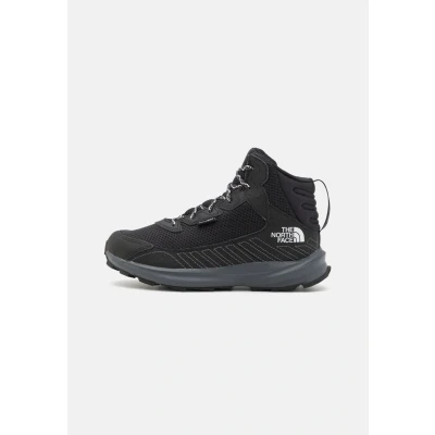 Image of The North Face Fastpack Hiker Unisex Hiking shoes for kids, Size: 7, Black Leather/synthetics