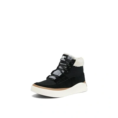 Image of Sorel Womens Out About 4 Mid Waterproof Sneaker, Black Sea Salt, 10 UK