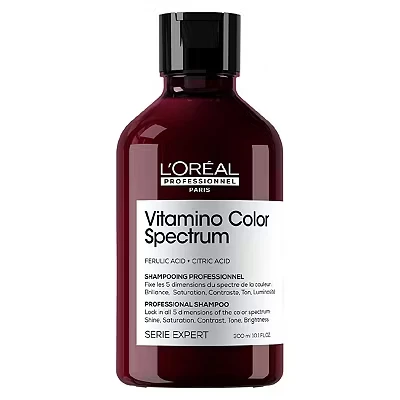 Image of L&#039;Oréal Professionnel Vitamino Color Spectrum Sulphate Free Shampoo 300ml, for Coloured Hair, With Ferulic Acid + Citric Acid, Shine, Lock in Day 1 Colour Vibrancy 100 Days