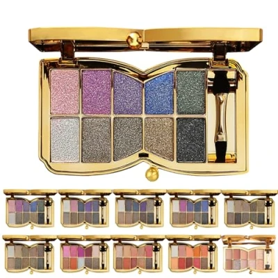 Image of 10 Colors Sparkle Shimmer Eyeshadow Palette, Glitter Professional Makeup Palette (01#)