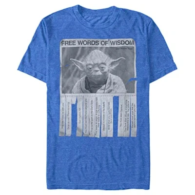 Image of STAR WARS Men&#039;s Words of Wisdom T Shirt, Royal Blue Heather, S
