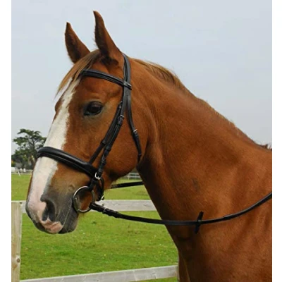 Image of Snowhill Heritage English Leather Comfort Bridle No Flash, in Black or Havana Cob,