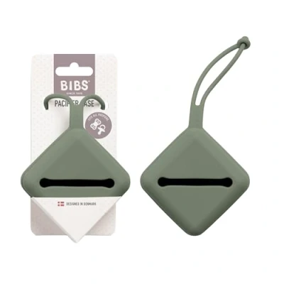 Image of BIBS Pacifier Case with Strap, for Storing and Transporting Soothers, Can Hold up to Three Dummies, 100% BPA Free Food Grade Material. Pine