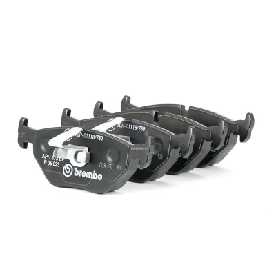Image of 34211163395, 34212157591, 34212157592, 34216761281 Brake pad set BREMBO P 06 023 prepared for wear indicator with piston clip without accessories