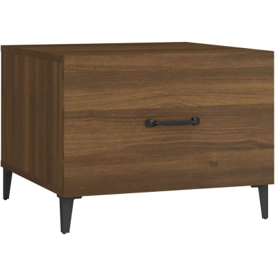 Image of vidaXL Coffee Table with Metal Legs Brown Oak 50x50x40 cm