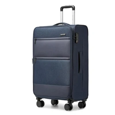 Image of British Traveller Suitcase Lightweight Cabin Durable Carry On Hand Luggage 4 Wheels