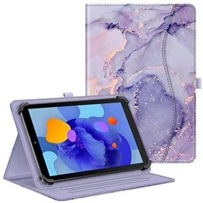 Image of FINTIE Universal Case for 10.1 inch Tablet, [Multi Angle] Folio Cover with Pocket, Elastic Clip All 9 10&quot; Compatible Samsung/Lenovo/Huawei/TECLAST/Fusion 5, Lilac Marble