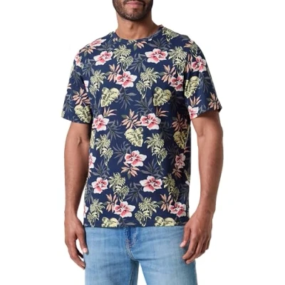 Image of Jack &amp; Jones Jjchill TEE CREW NECK Print Tshirt, Men&#039;s, Size: Small, Dark navy