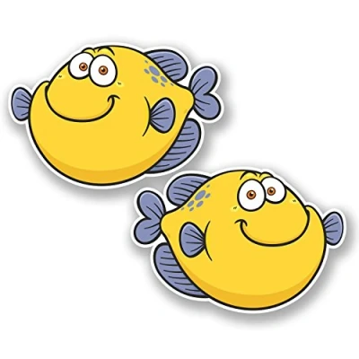 Image of 2 x 10cm Fish Vinyl Sticker Bike Laptop Car Scuba Diving Dive Fishing #4885 (10cm Wide 6.8cm Tall)